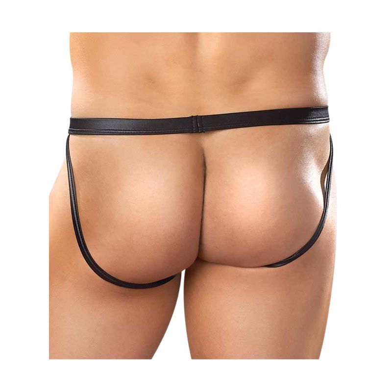 Male Power Jock Wet Look-390-003-L/XL-BLK