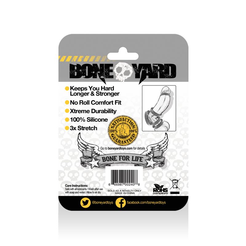 Boneyard Silicone Ring 40mm Black-BY0140