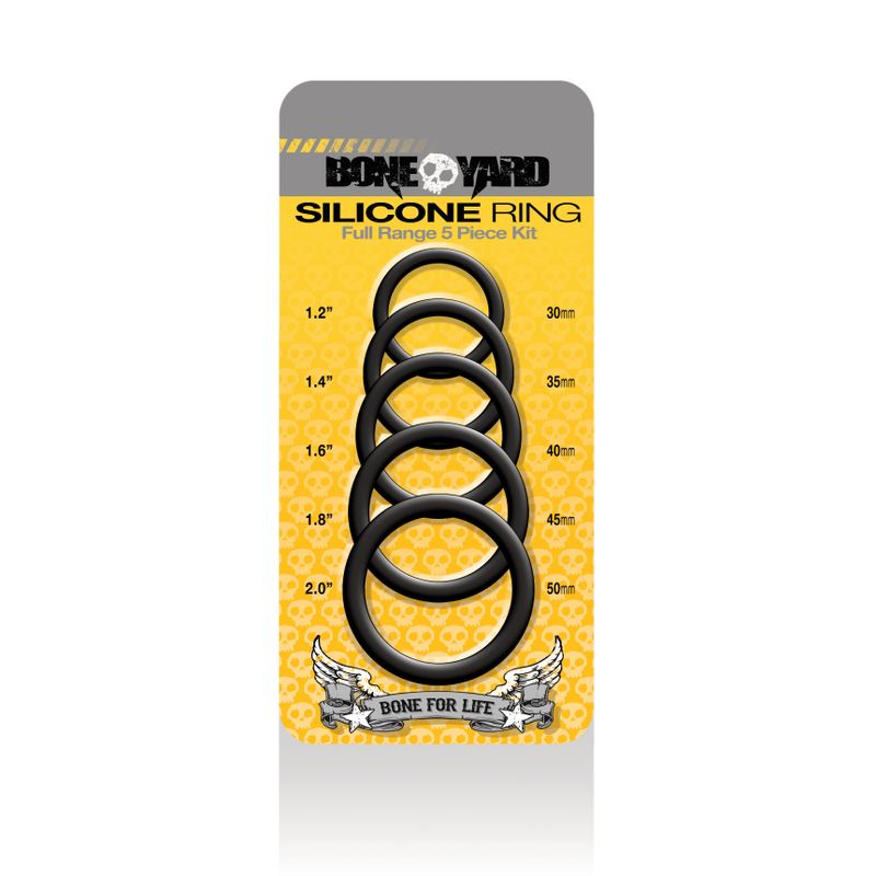 Boneyard Silicone Ring 5 Pc Kit Black-BY0100