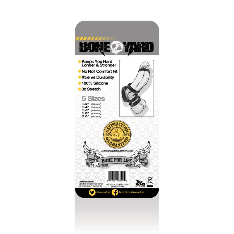 Boneyard Silicone Ring 5 Pc Kit Black-BY0100