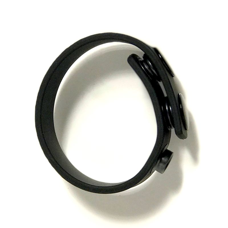 Boneyard Silicone Cock Strap - 3 Snap Ring - Black-BY0300