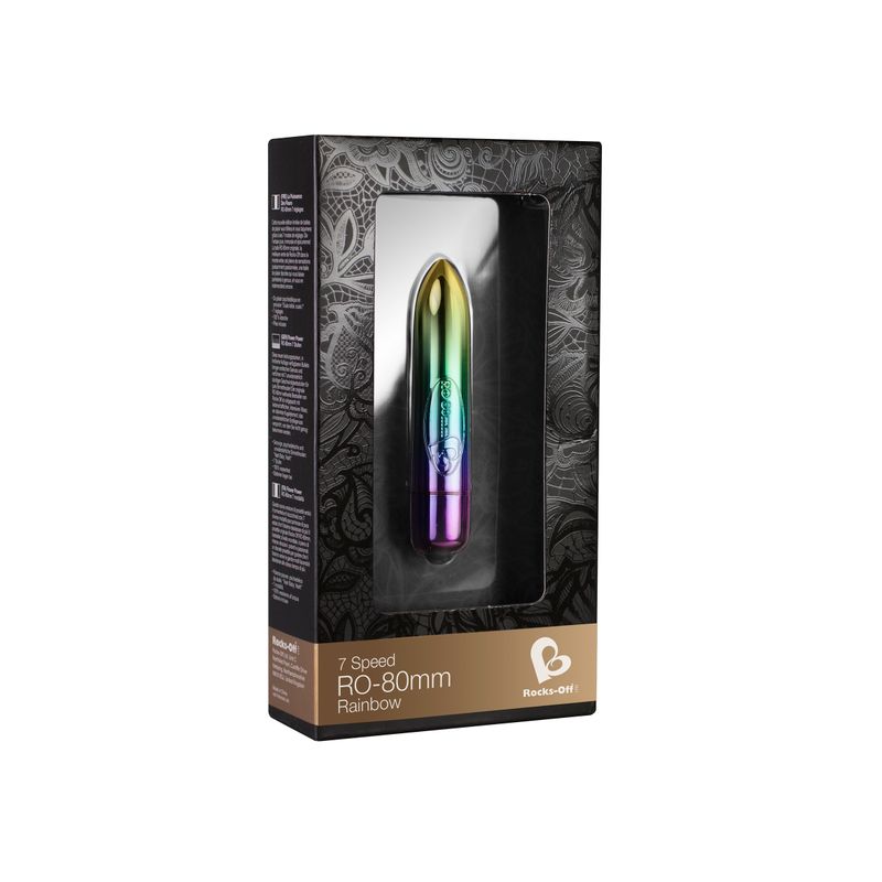 RO-80mm 7 Speed Rainbow Vibrating Bullet-7RO80MTCR