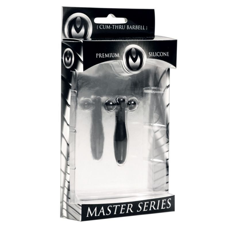 Silicone Cum-Thru Barbell Penis Plug-AB945