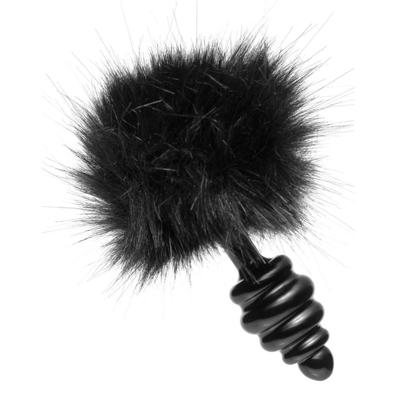 Black Bunny Tail Anal Plug-AE563