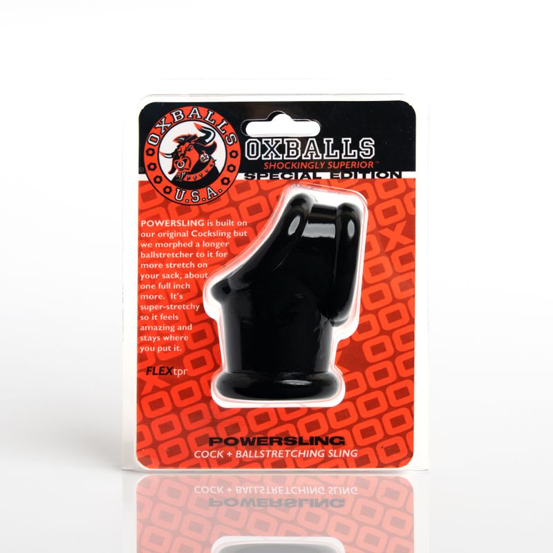 Powersling Cocksling And Ballstretcher Black-OX-3042-BLK