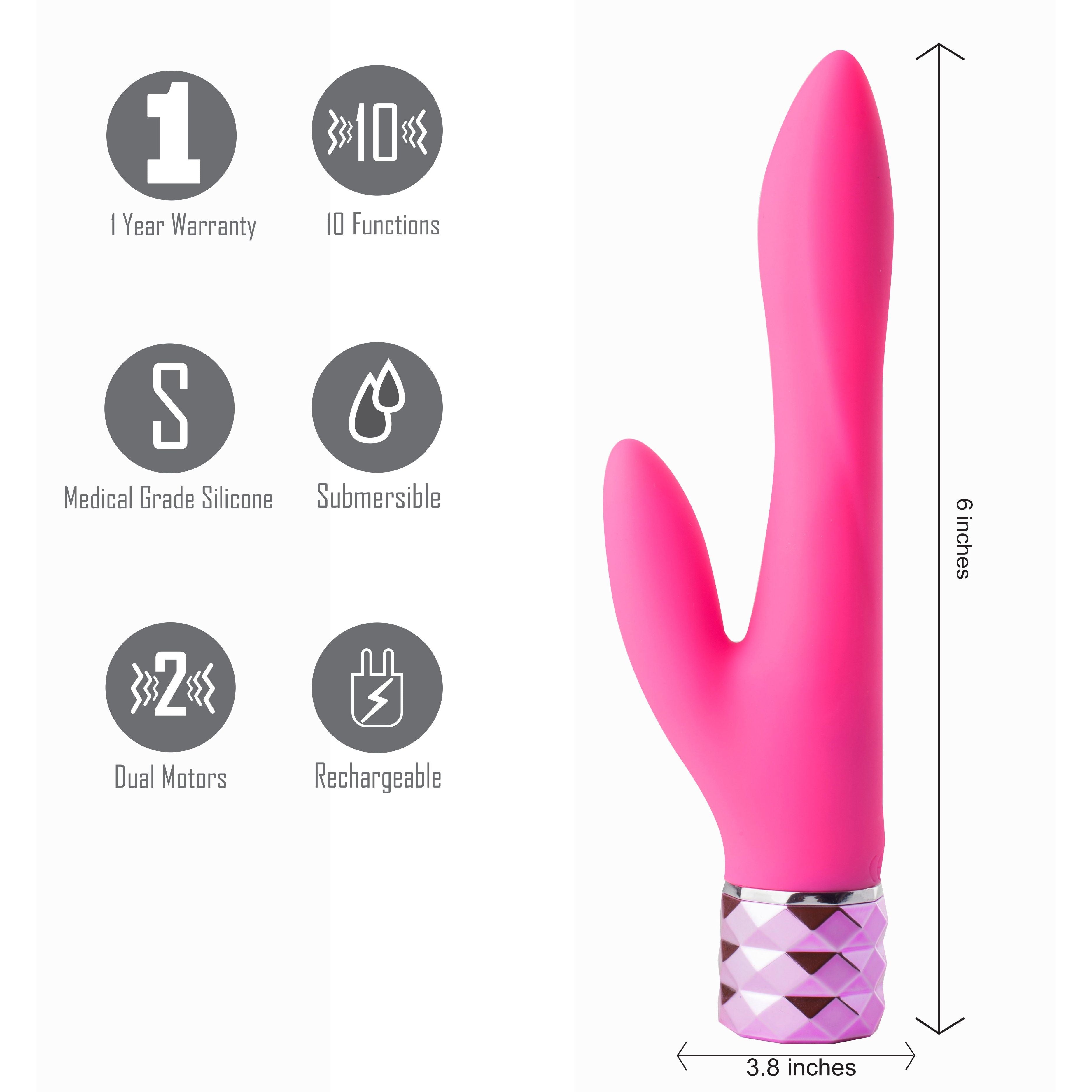 Maia Victoria - Pink 15.2 cm USB Rechargeable Rabbit Vibrator