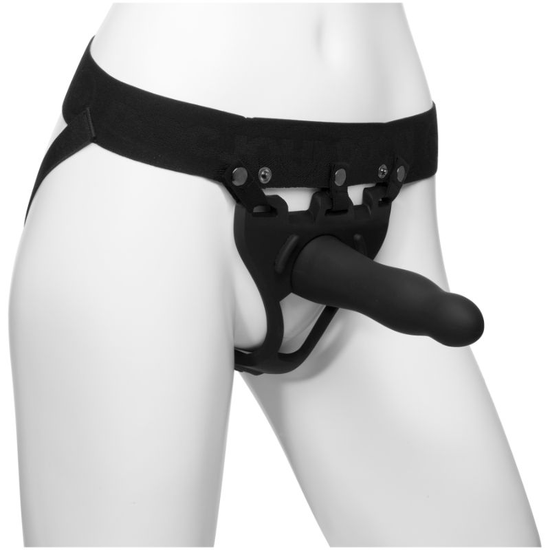 Be Daring 7in Bulbed Dong 2 Pc Hollow Silicone Strap-On Set-0800-06-BX