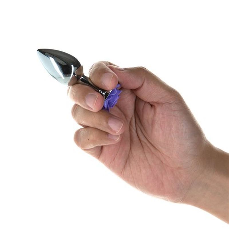 Purple Rose 3in Metal Butt Plug-38215