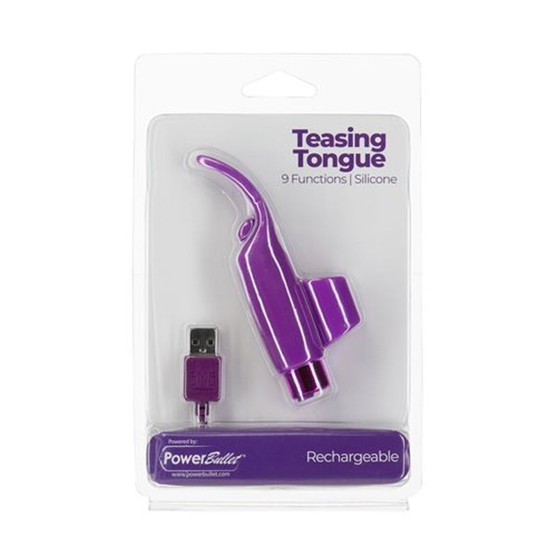 Power Bullet Teasing Tongue w Rechargeable Bullet Purple-98315