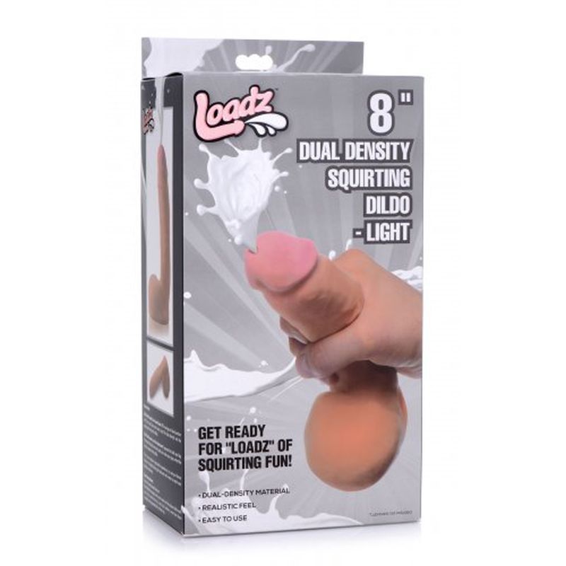 8in Dual Density Squirting Dildo Light-AF654