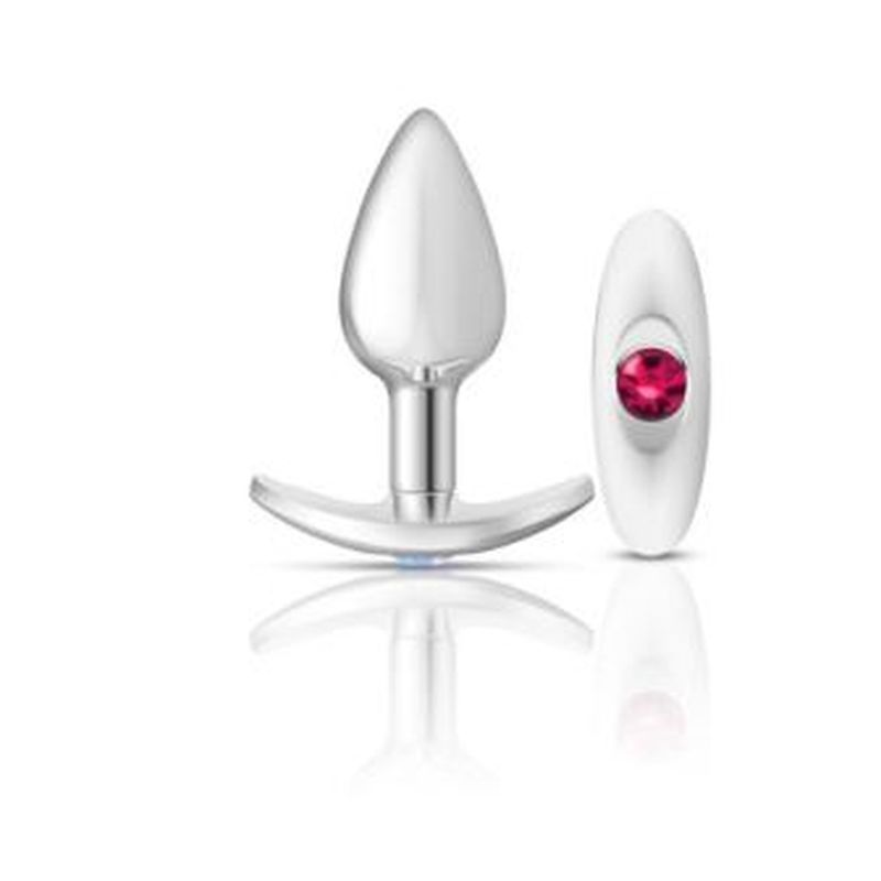Cheeky Charms Silver Anchor Butt Plug w Clear and Teal Jewel Kit-VB-CC9141-S
