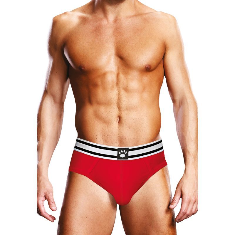 Prowler Open Back Brief Red/White-PR002-RED/WHT-S