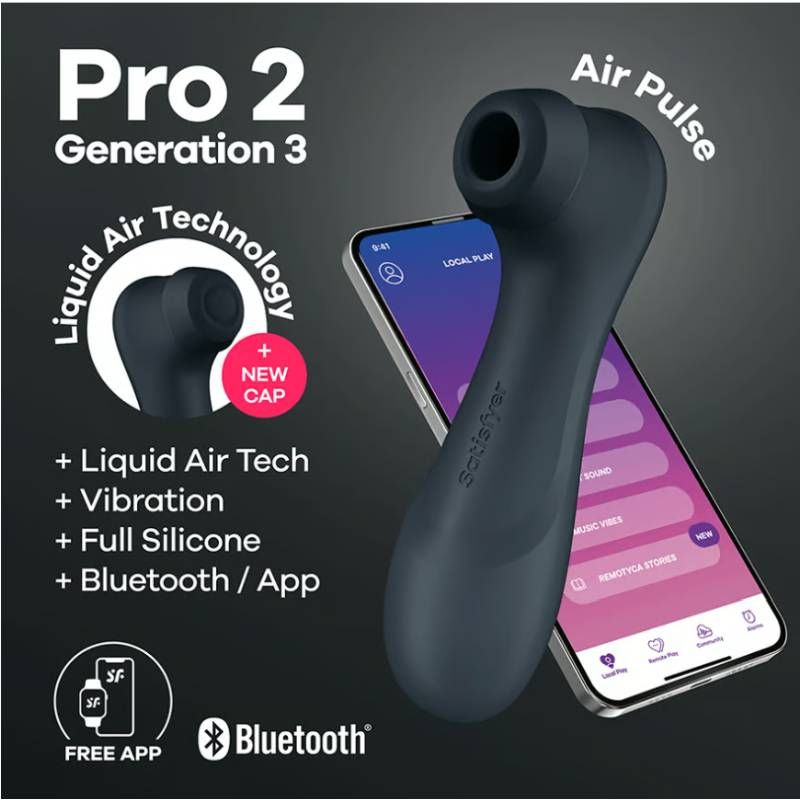 Satisfyer Pro 2 Gen 3 App Control Clitoral Stimulator Black-4051857