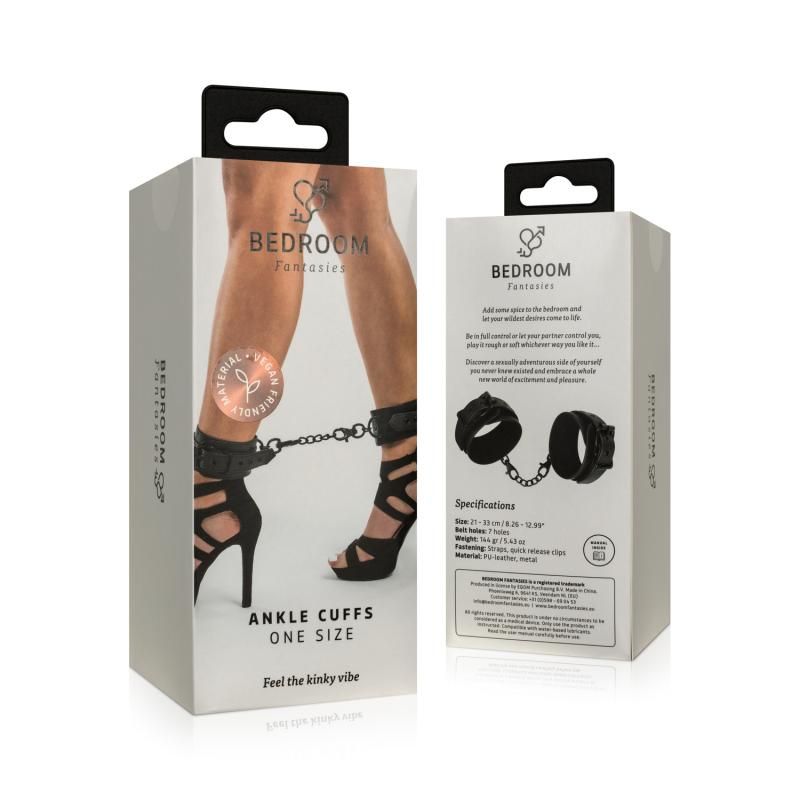 Faux Leather Ankle Cuffs Black-BF002BLK