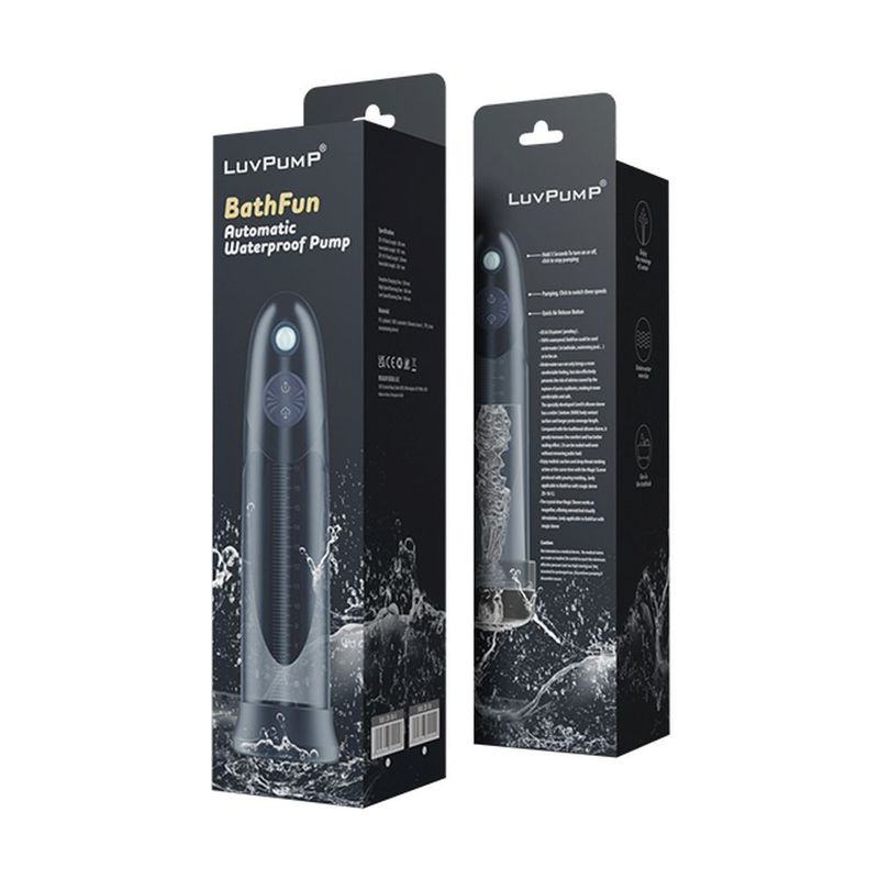 BathFun Automatic USB Waterproof Penis Pump w Magic Sleeve