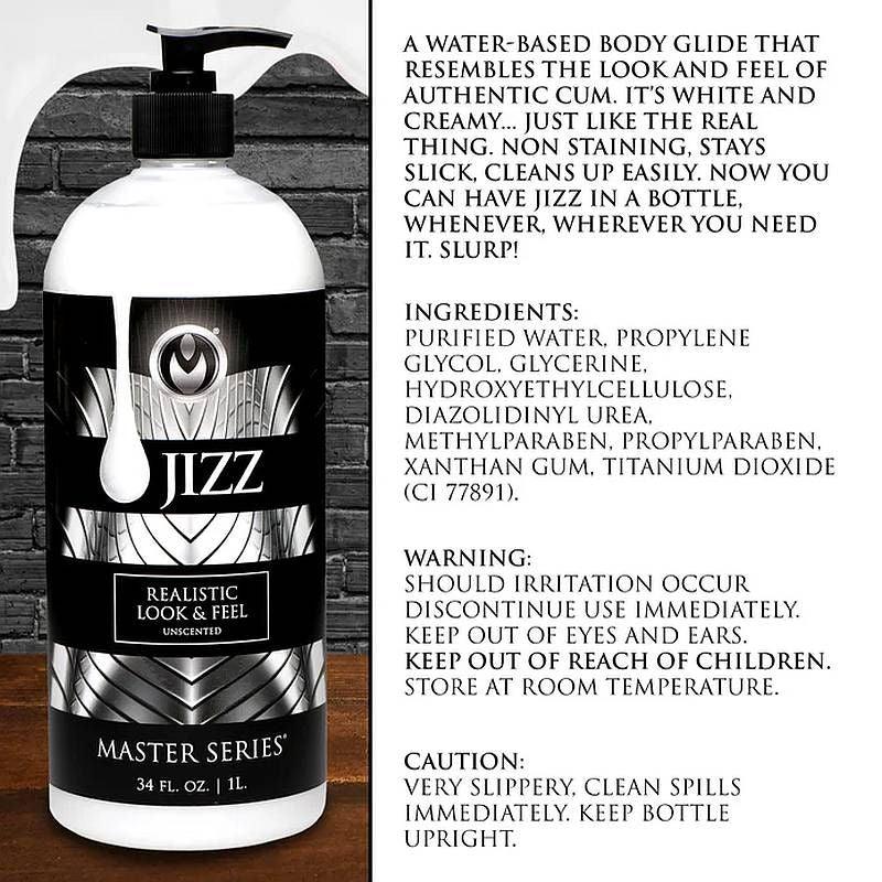 Jizz Unscented Water Based Lube 34oz-AH048-34OZ