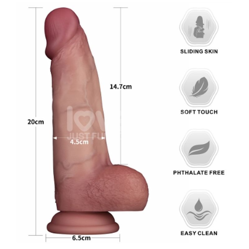 Sliding Skin Pro Dual Layer Silicone Dong 8in-LV417101