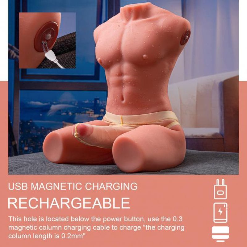 Jason 8kg USB Auto Thrusting 17cm Cock and Ass Male Torso-SQ-MAR30023