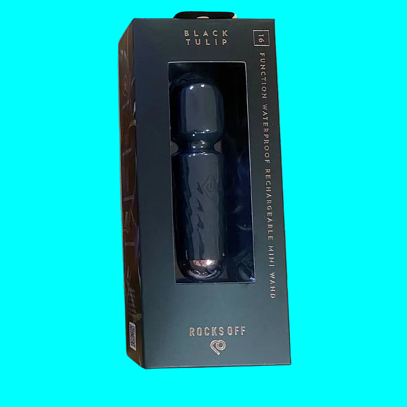 Rechargeable Mini Wand Black Tulip-16MWBRBK