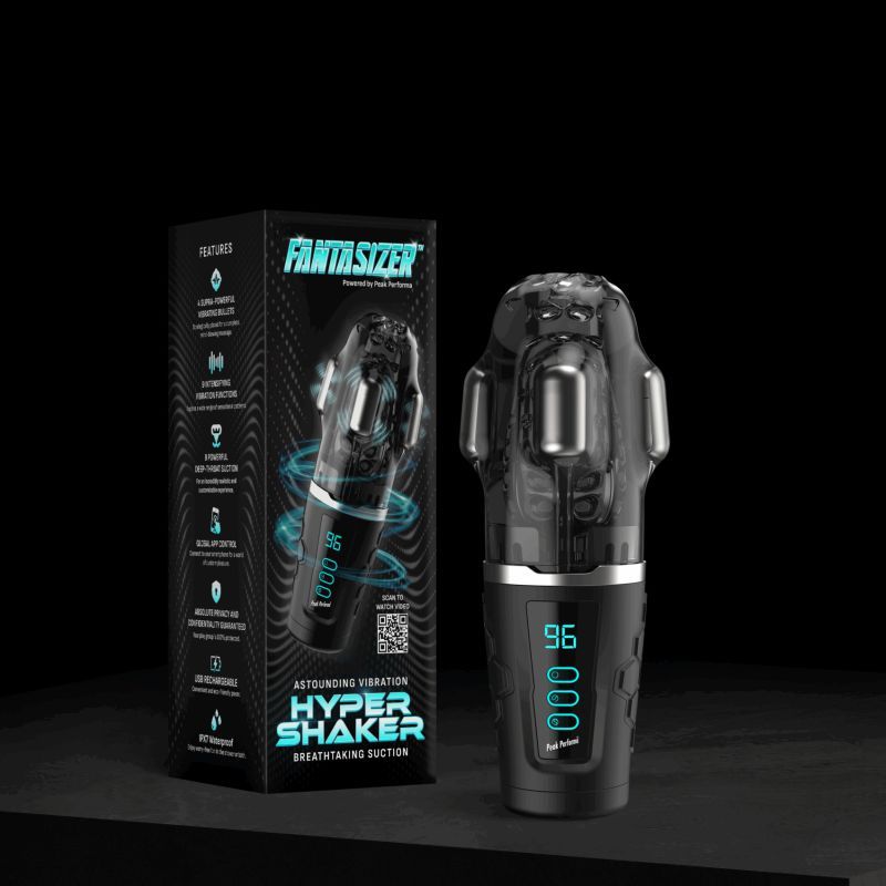 Hypershaker Automatic App Controlled LCD Masturbator Black