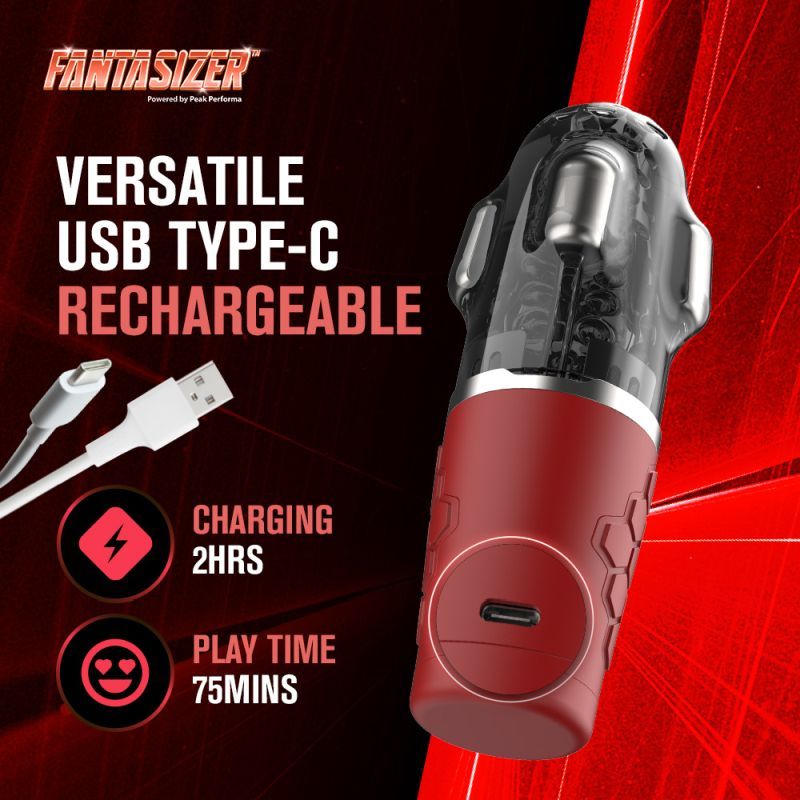 Hypershaker Automatic App Controlled LCD Masturbator Red