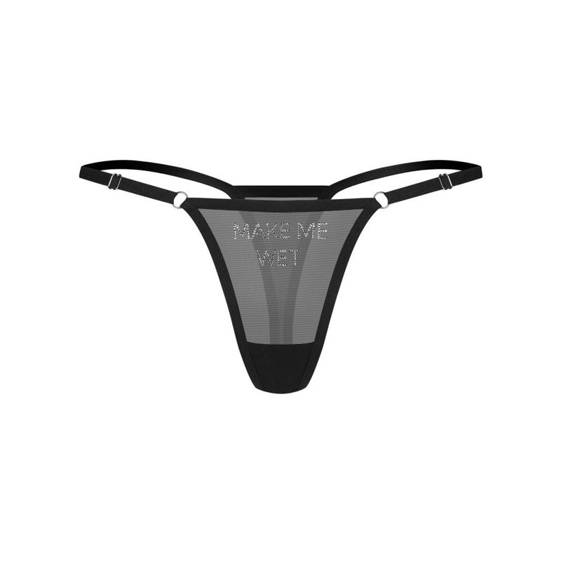 Make Me Wet Thong-7714-BLK-S/M