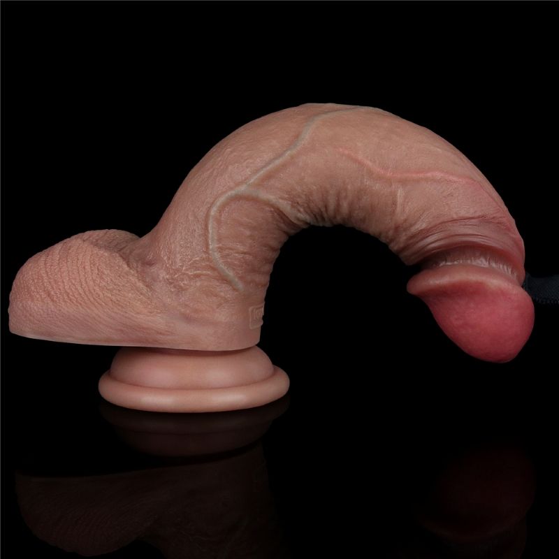 Realistic Dual Layered Silicone Dildo with Balls Suction 7.5in