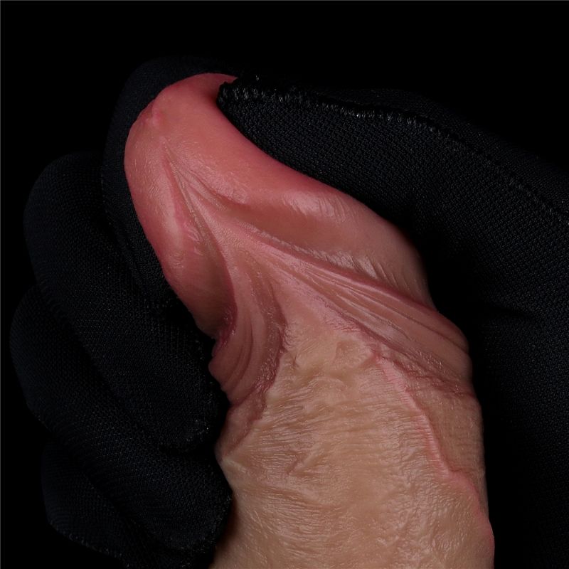 Realistic Dual Layered Silicone Dildo with Balls Suction 7.5in