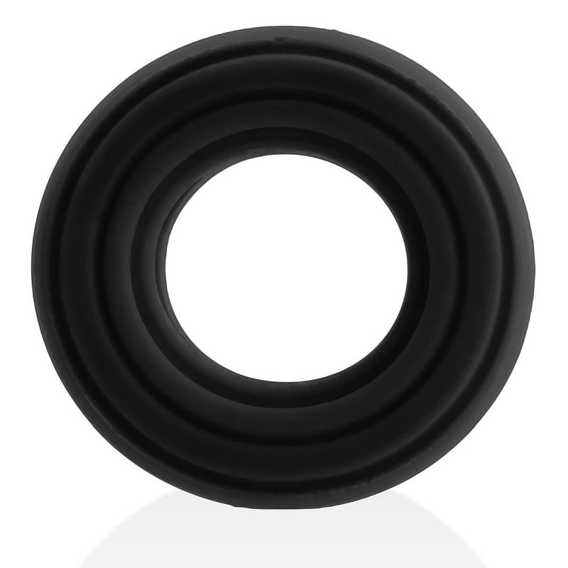 Roto Grooved Gripper Ribbed Cockring Black