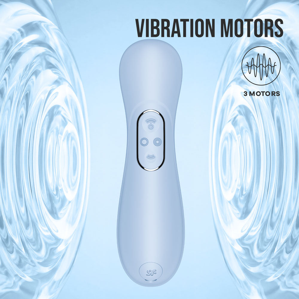 Satisfyer Pro 2 Generation 4 - Serene Blue - Blue Touch-Free USB-C Rechargeable Clitoral Stimulator with App Control