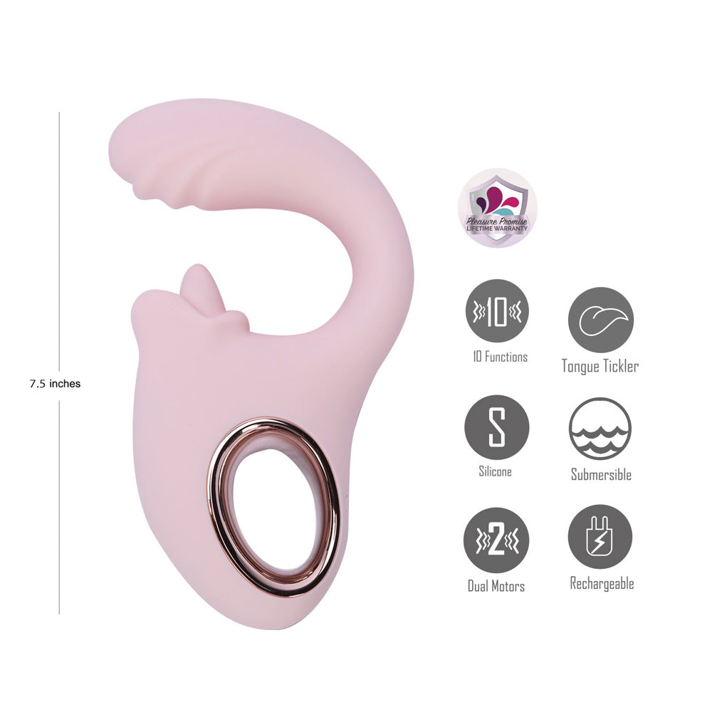 Maia JAYLEE - Pink - Pink USB Rechargeable Dual Motor Vibrator