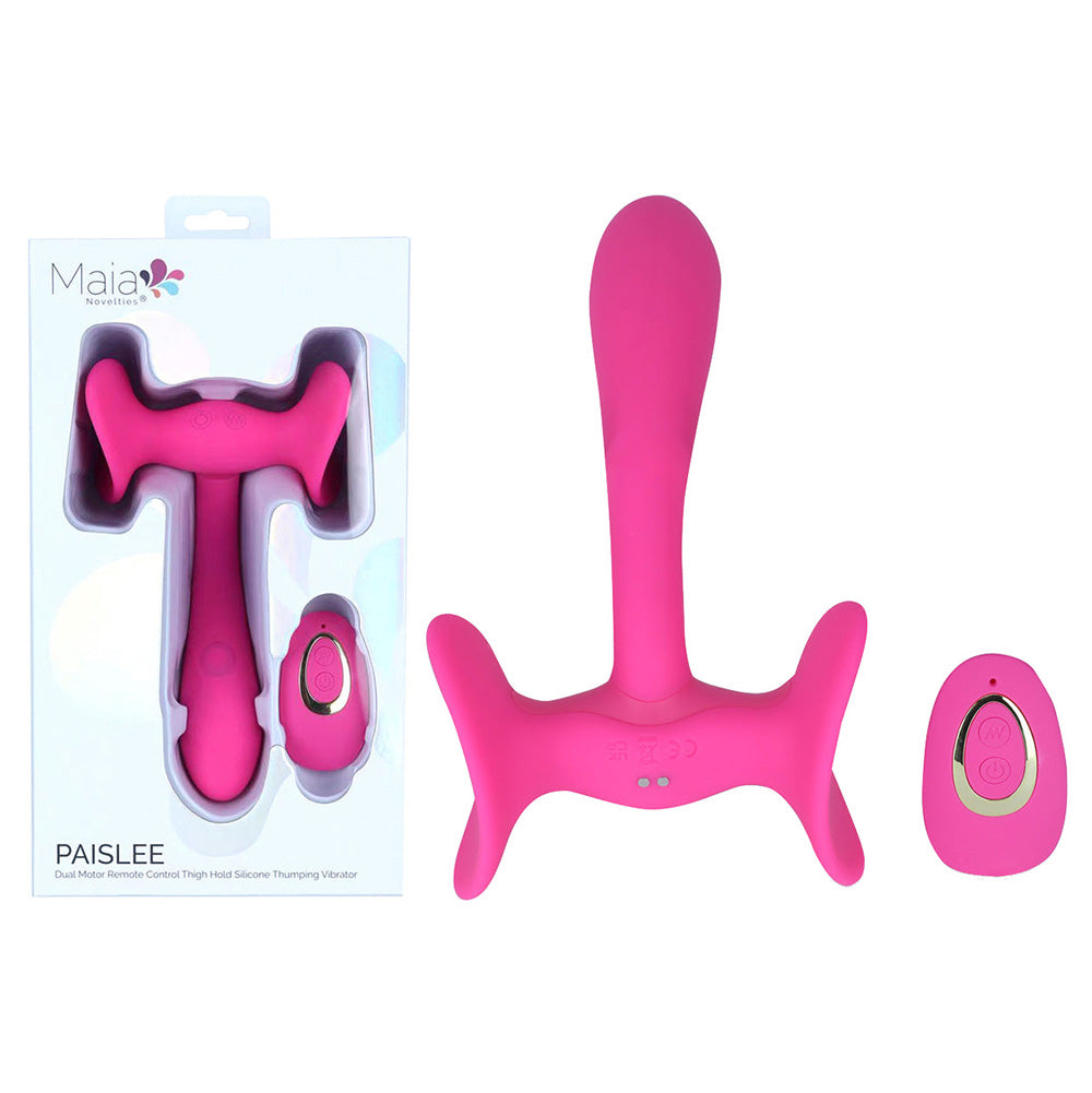 Maia PAISLEE - Pink 16.5 cm USB Rechargeable Thigh Hold Vibrator with Wireless Remote