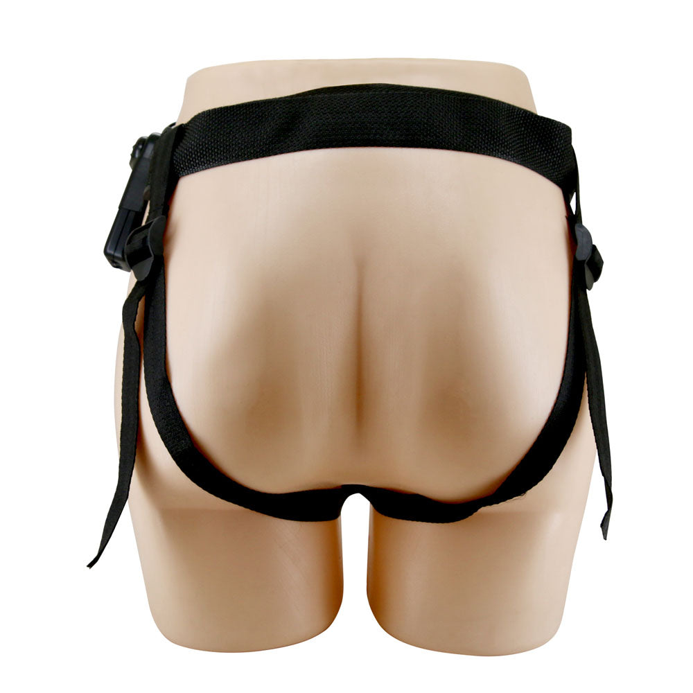 Party Up NELSON Vibrating Strap-On - Brown 17.5 cm Vibrating Hollow Strap-On