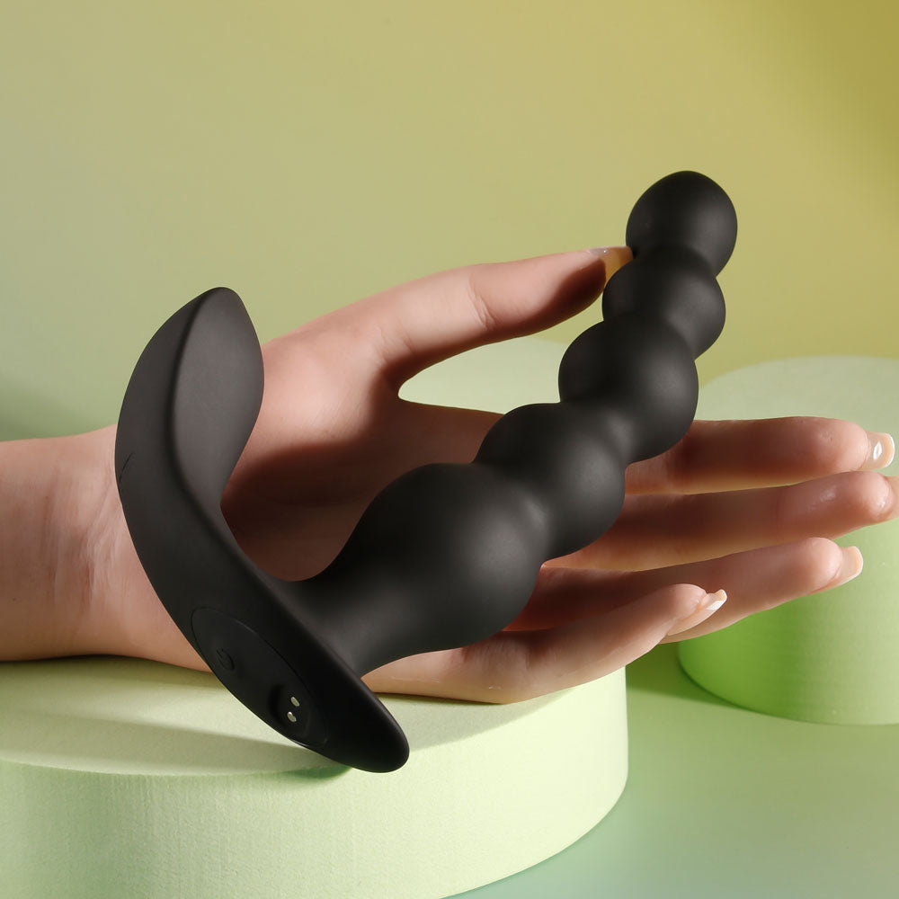 Evolved BEAD ME UP - Black 16.8 cm USB Rechargeable Vibrating Anal Beads with Wireless Remote
