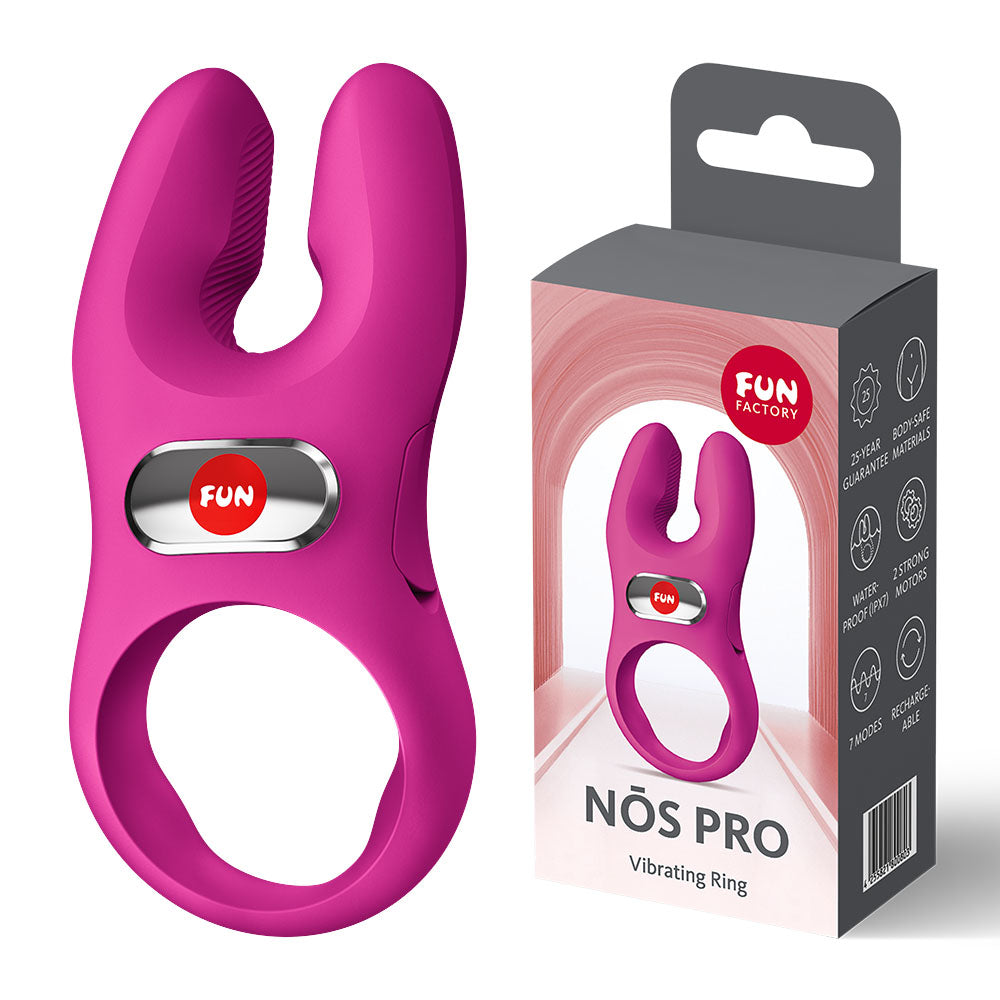 Fun Factory NOS PRO Magenta - Magenta USB-C Rechargeable Vibrating Cock Ring