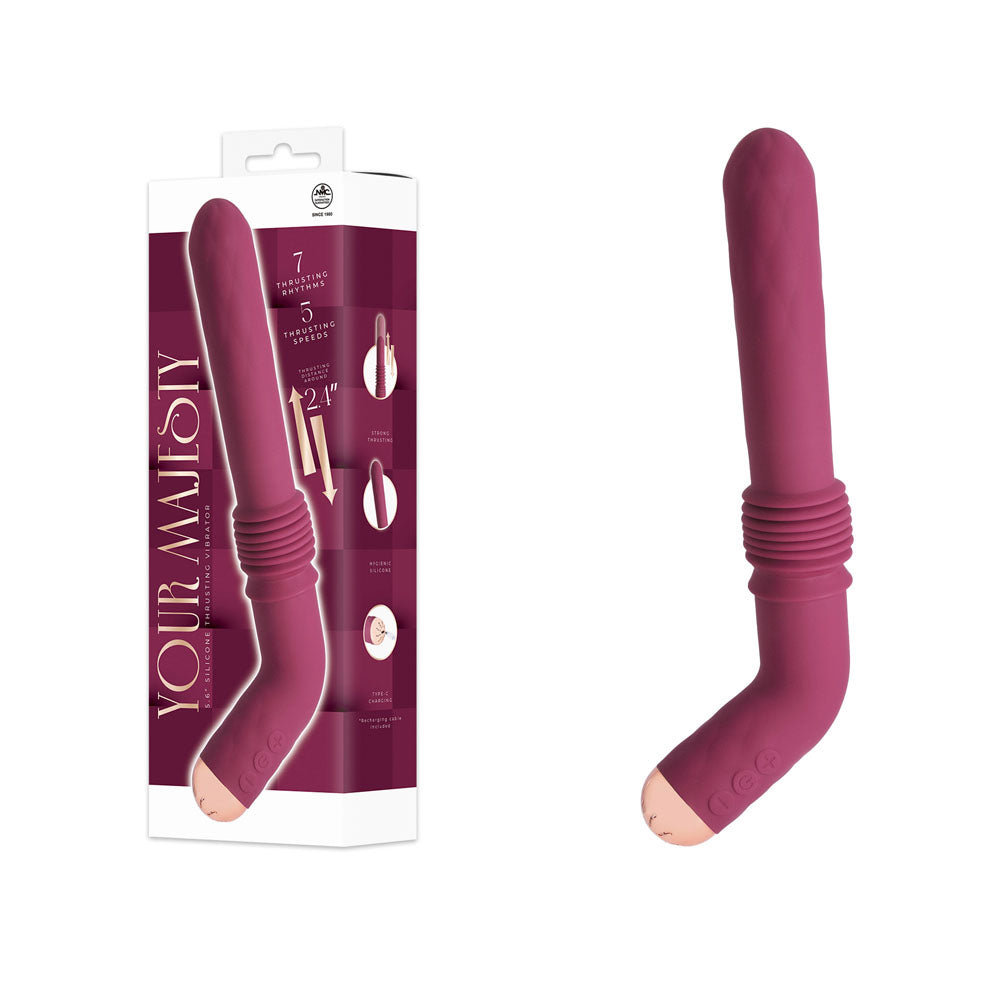 Your Majesty - Maroon USB-C Rechargeable Thrusting Vibrator