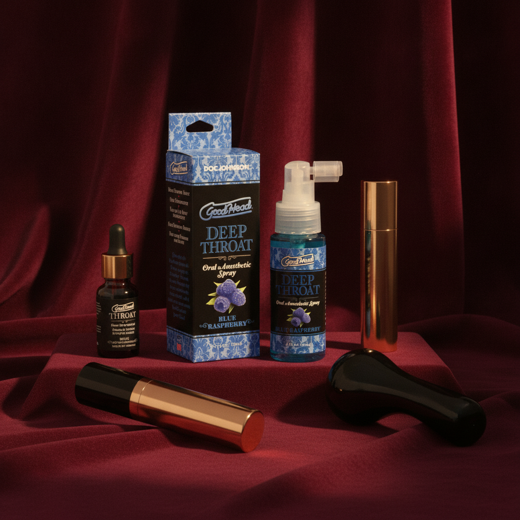 GoodHead Deep Throat Spray - Blue Raspberry - Blue Raspberry Flavoured Deep Throat Spray - 59 ml Bottle | Deep Throat Spray: Numb, Refresh, and Enjoy Oral Pleasure