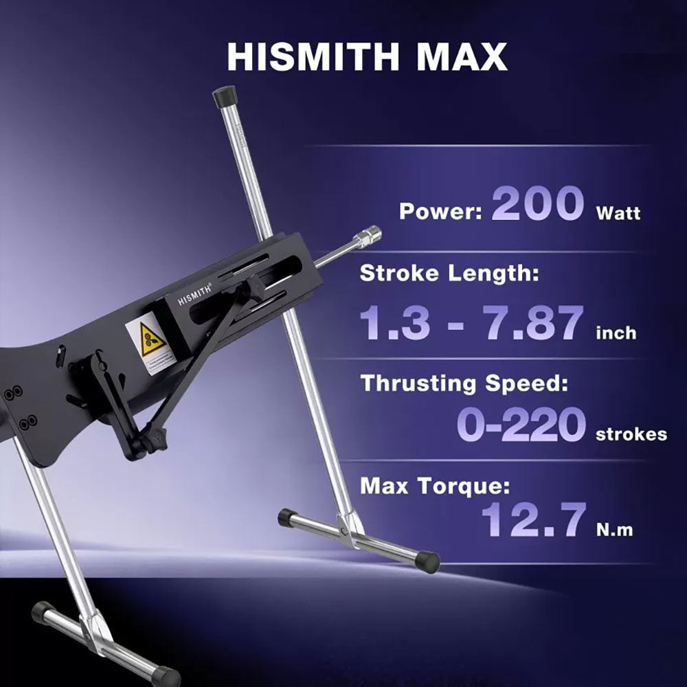 Hismith Premium Special Edition Sex Machine - Black Mains Powered Sex Machine with App Control and Remote