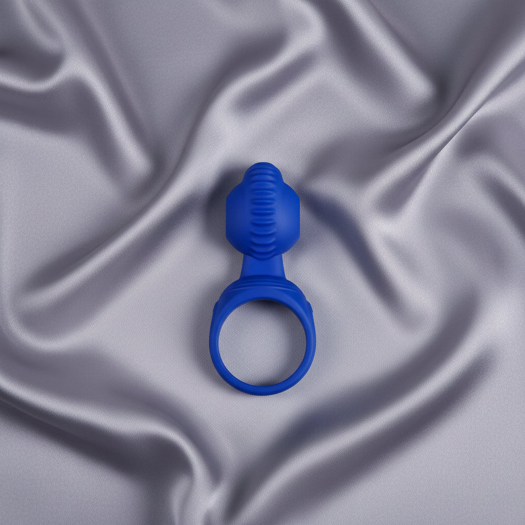 Adam & Eve ROCKIN & ROLLIN SNAIL - Blue USB Rechargeable Vibrating Couples Cage