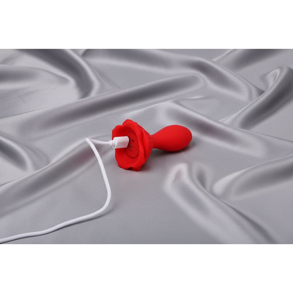 Adam & Eve THE ROSEBUD - Red 10.2 cm USB Rechargeable Vibrating Butt Plug with Remote