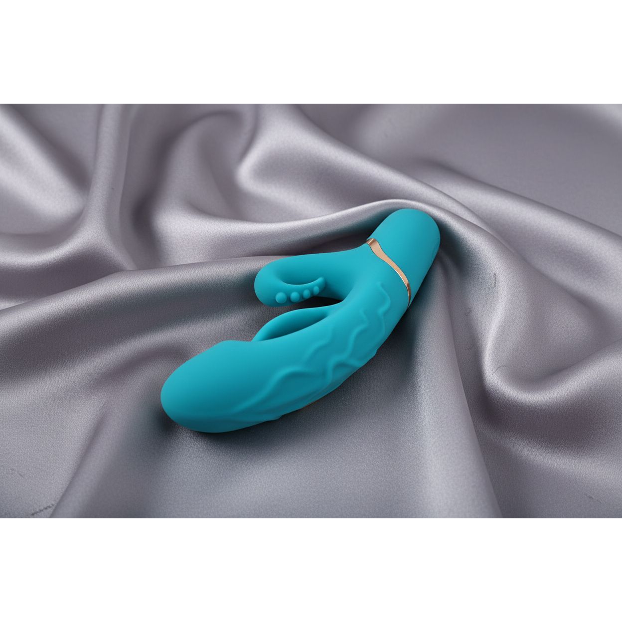 Adam & Eve SIRENS EMBRACE - Teal 24 cm USB Rechargeable Inflatable Rabbit Vibrator