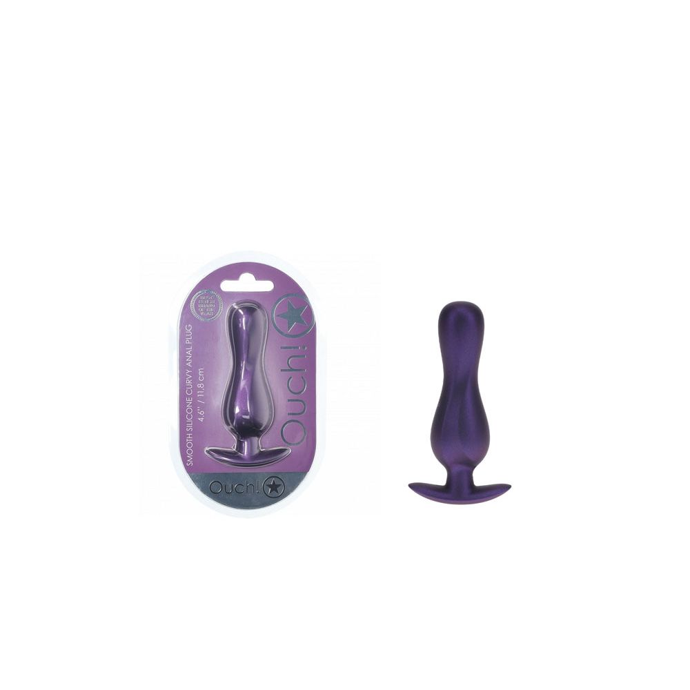 OUCH! Curvy Anal Plug - Metallic Purple - Metallic Purple 11.7 cm Butt Plug