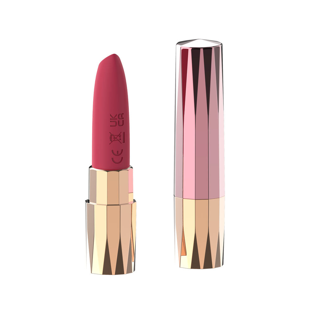 Passion Play Rechargeable Lipstick Vibe - Pink/Gold 9.6 cm USB Rechargeable Lipstick Bullet Vibrator