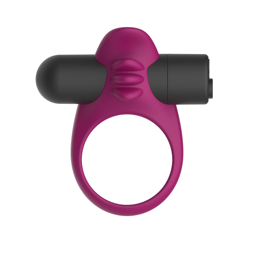 Passion Play Silicone Vibrating Cockring - Purple USB Rechargeable Vibrating Penis Ring