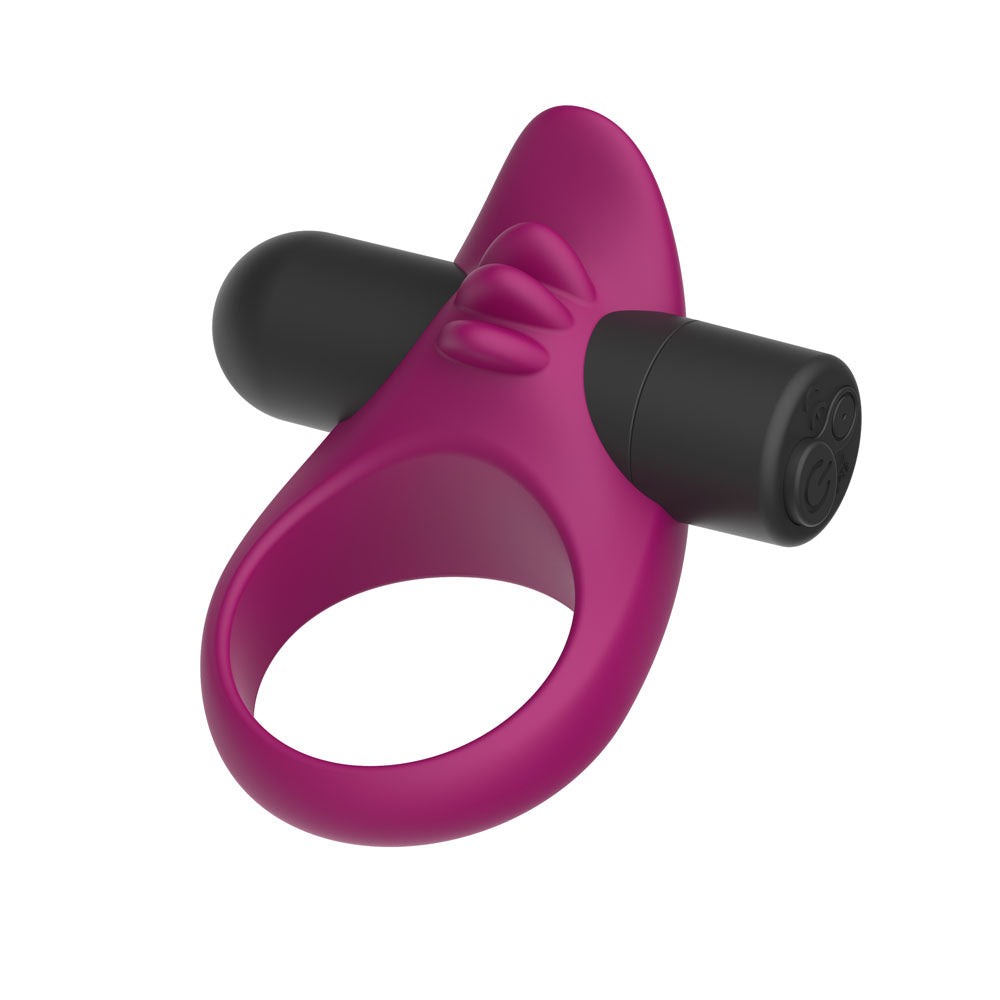Passion Play Silicone Vibrating Cockring - Purple USB Rechargeable Vibrating Penis Ring