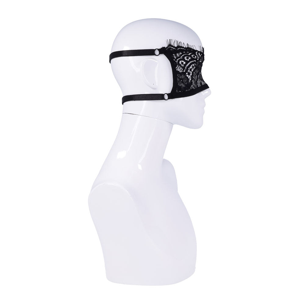 S&M Veiled Vision Lace Blindfold - Black Lace Blindfold