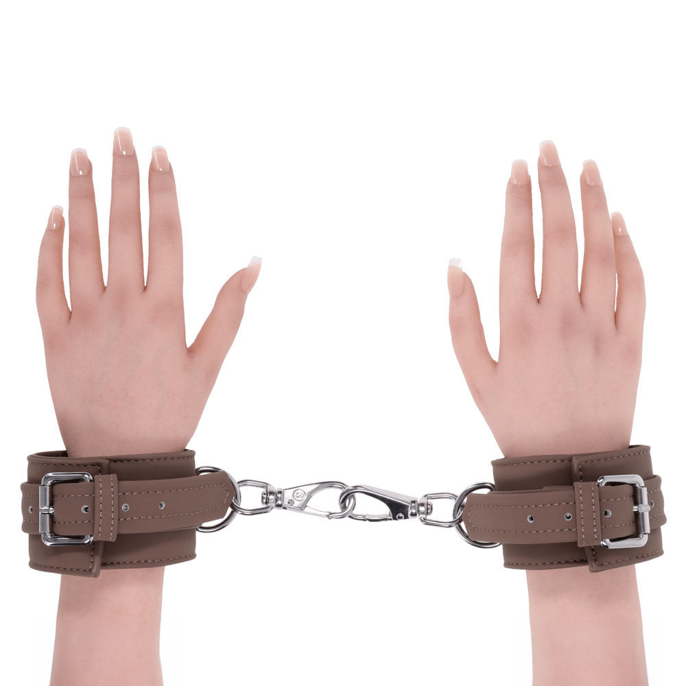 SPORTSHEETS Signature Dawn Dream Handcuffs - Tan Adjustable Restraints