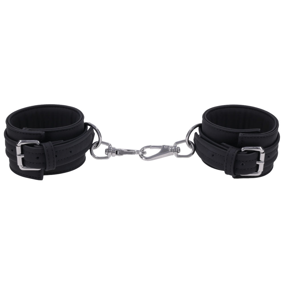 SPORTSHEETS Signature Midnight Muse Ankle Cuffs - Black Adjustable Leg Restraints