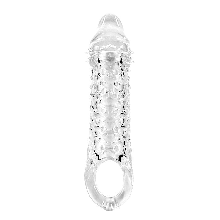 Adam & Eve ADAMS CRYSTAL EXTENDER - Clear 22.9 cm Penis Extender Sleeve with Adjustable Inner - silkandsin