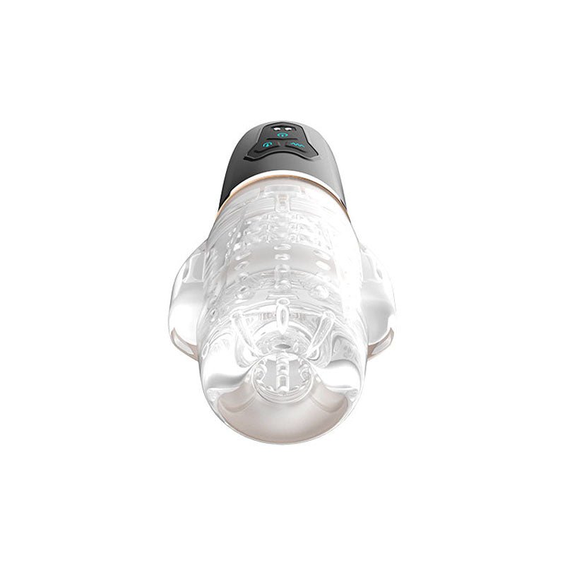 Adam & Eve Adam's Gawk Gawk 2.0 - Clear USB Rechargeable Rotating & Vibrating Masturbator - silkandsin